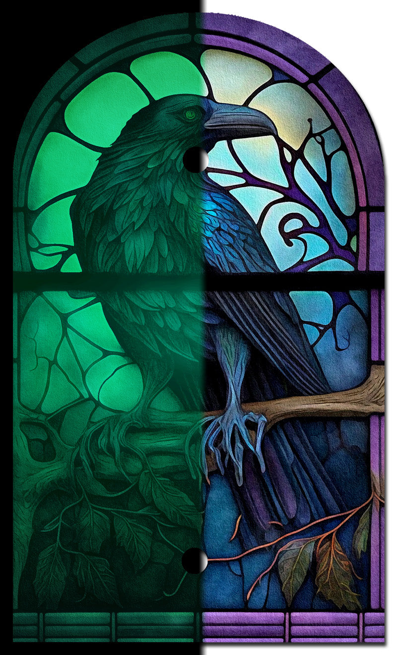 Raven Stained Glass Look