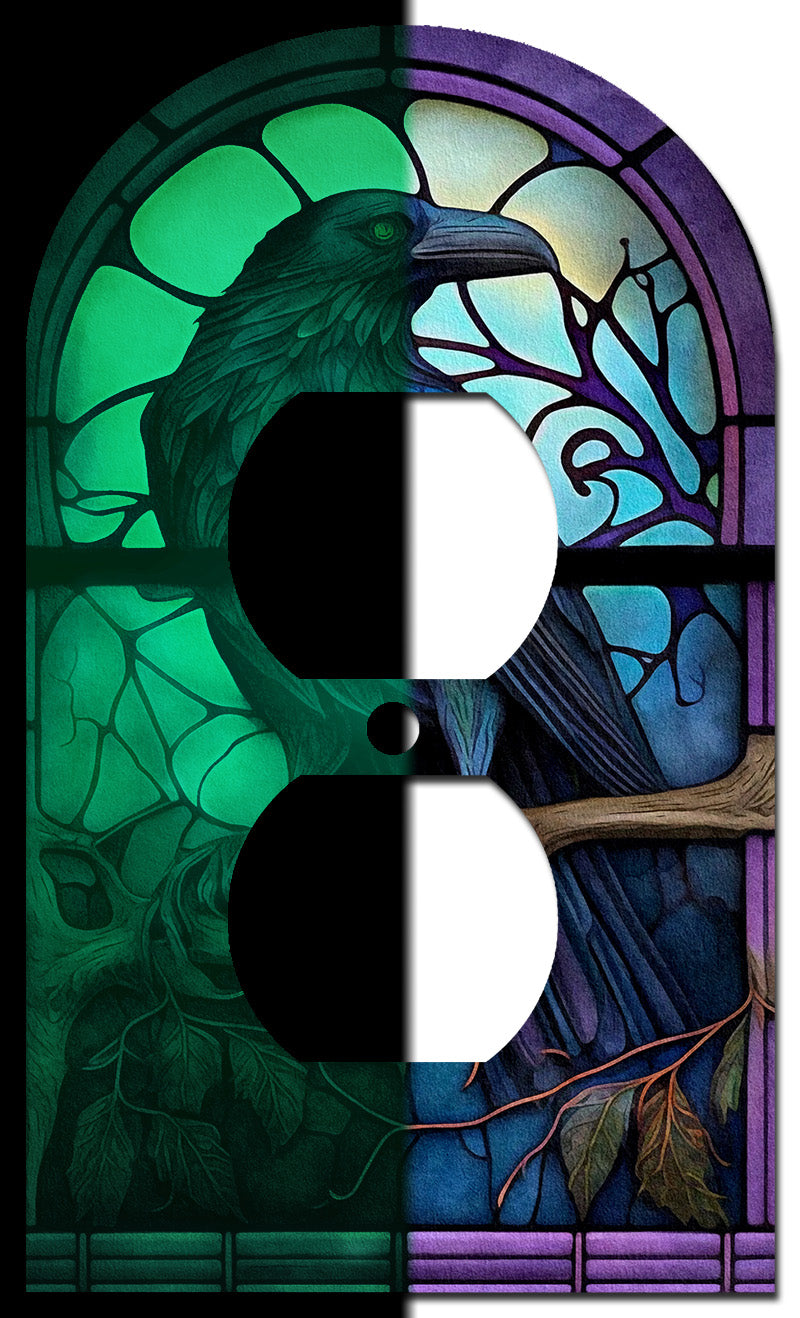 Raven Stained Glass Look