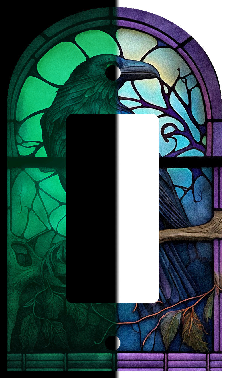 Raven Stained Glass Look