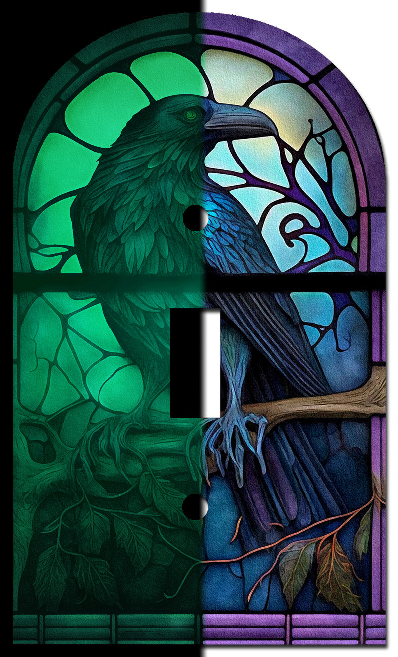 Raven Stained Glass Look