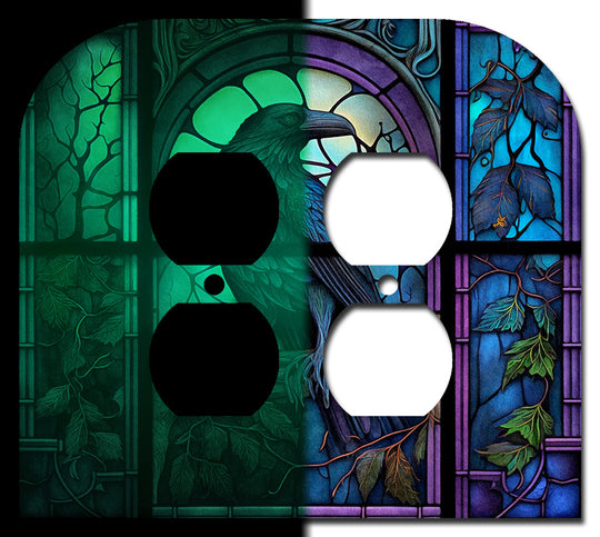 Raven Stained Glass Look