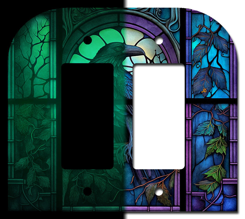 Raven Stained Glass Look