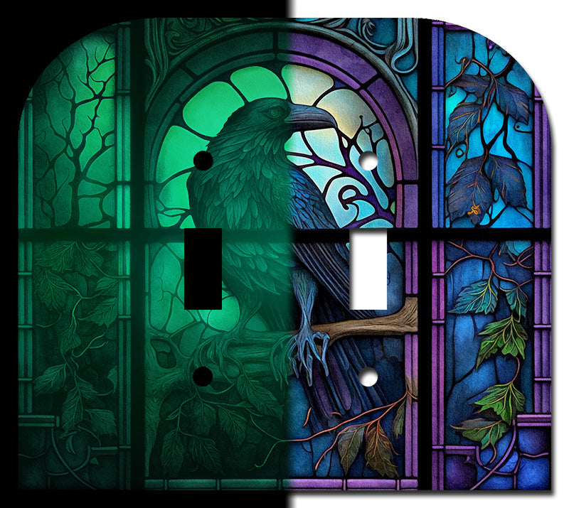 Raven Stained Glass Look
