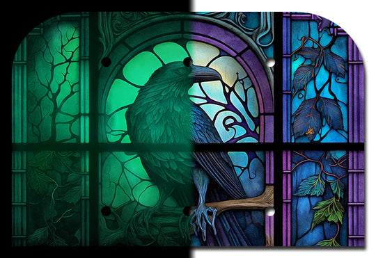 Raven Stained Glass Look