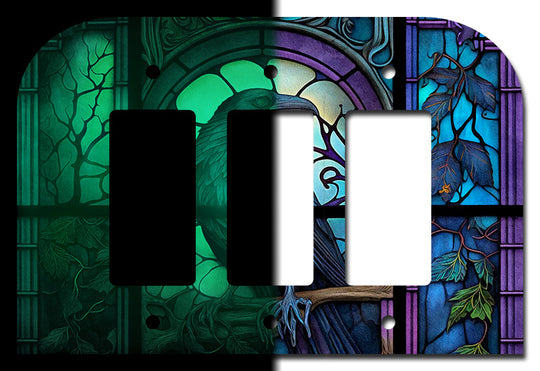 Raven Stained Glass Look