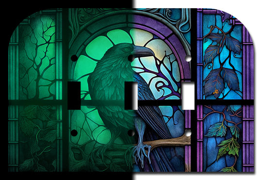 Raven Stained Glass Look