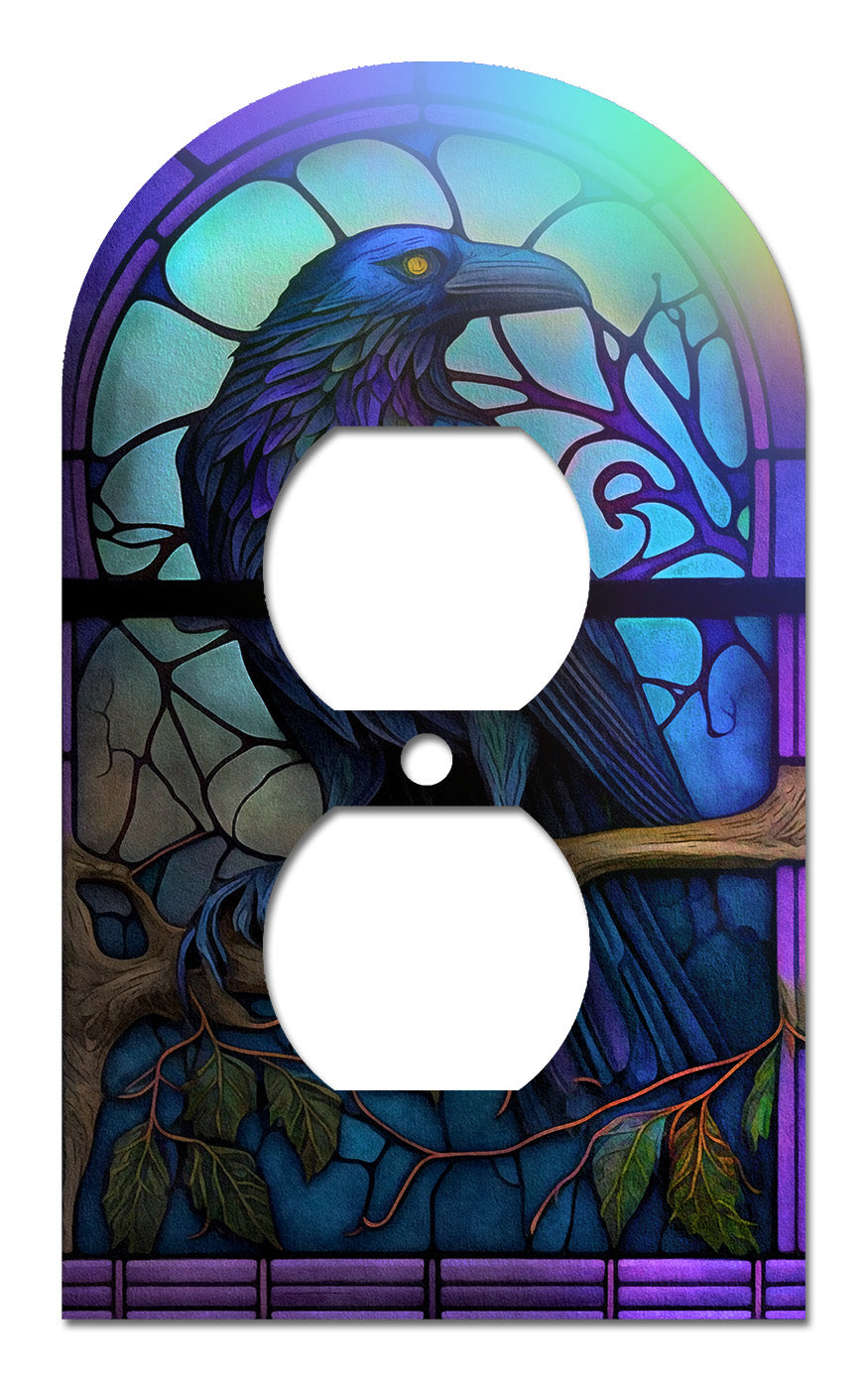 Raven Stained Glass Look