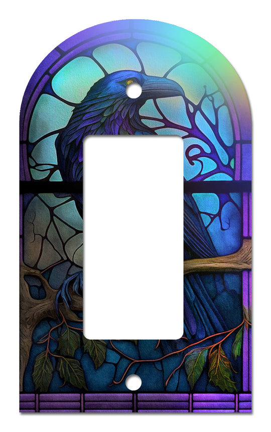 Raven Stained Glass Look