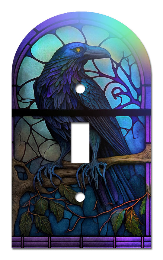 Raven Stained Glass Look