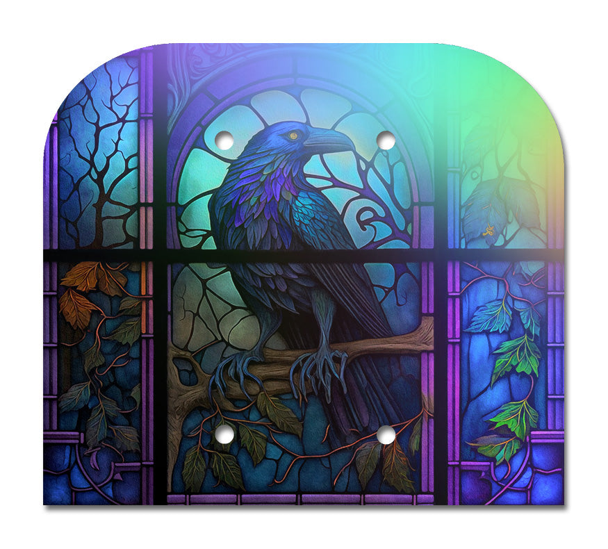 Raven Stained Glass Look