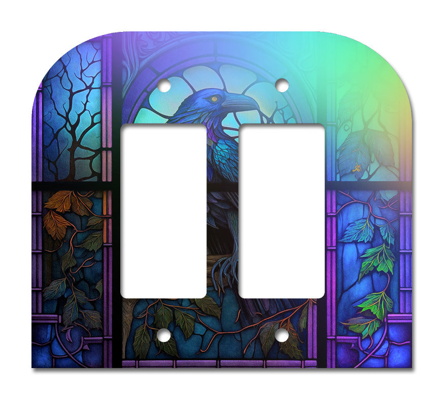 Raven Stained Glass Look