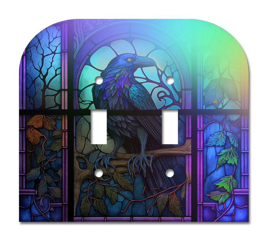 Raven Stained Glass Look