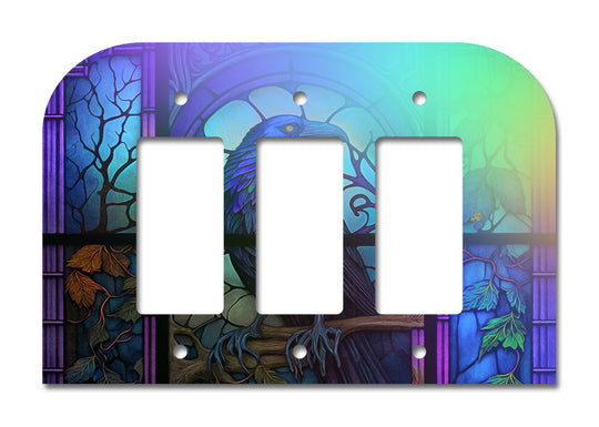 Raven Stained Glass Look