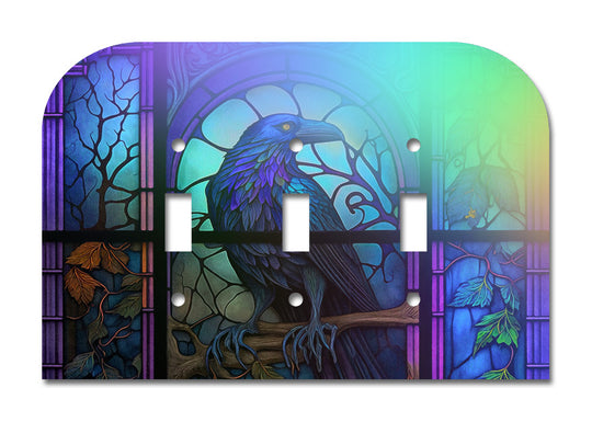 Raven Stained Glass Look