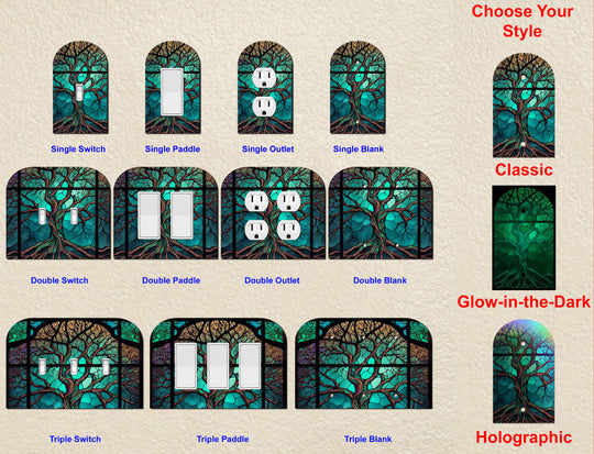 Stained Glass Look Oak Tree