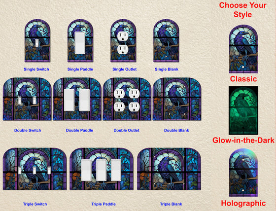 Raven Stained Glass Look