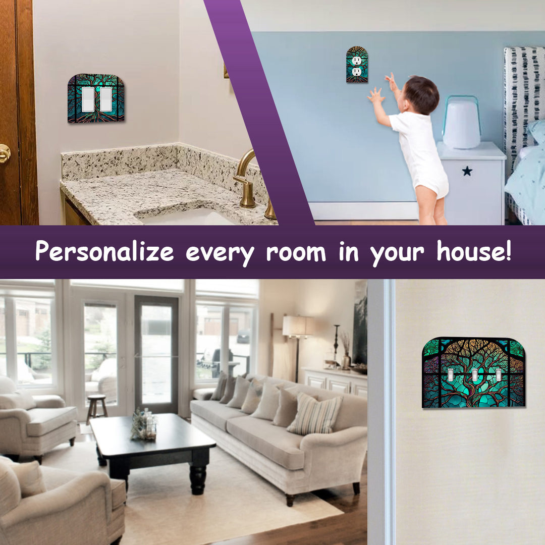 Stained Glass Look Oak Tree