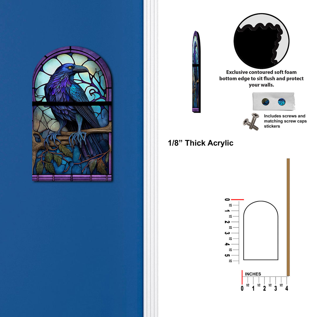 Raven Stained Glass Look