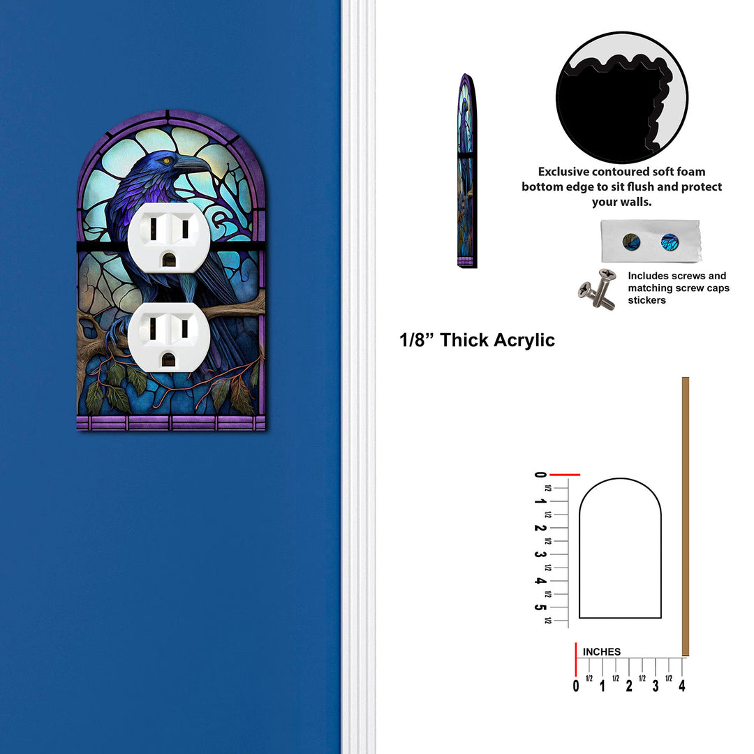 Raven Stained Glass Look