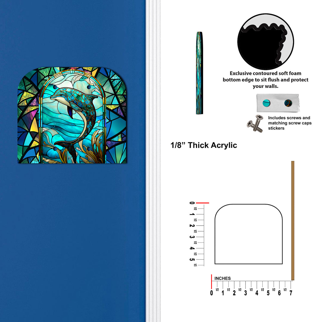 Stained Glass Look Dolphin